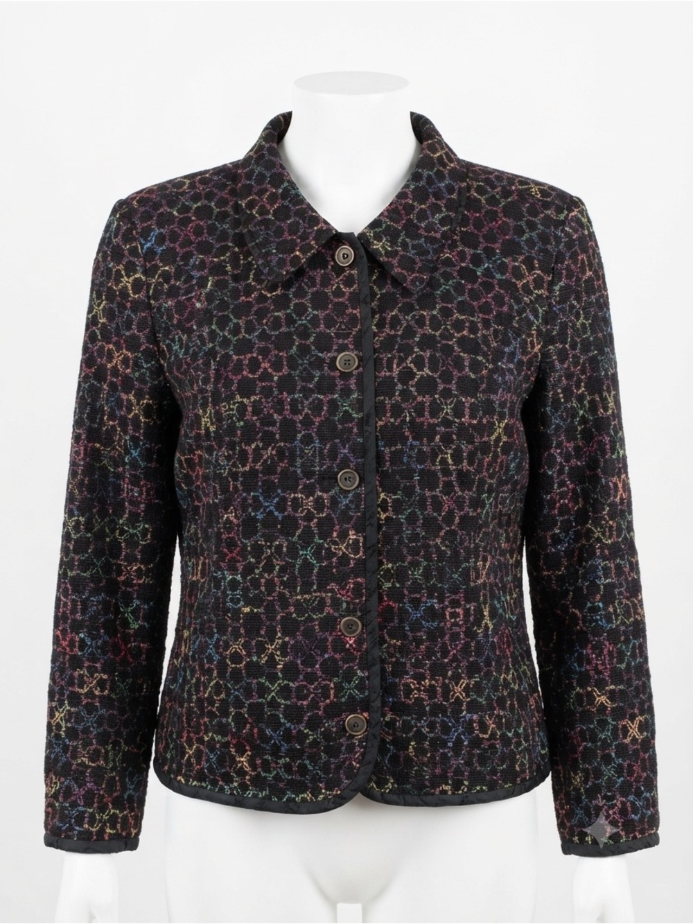 Christopher & Banks Multicolor Tweed-Style Blazer Jacket Women's L